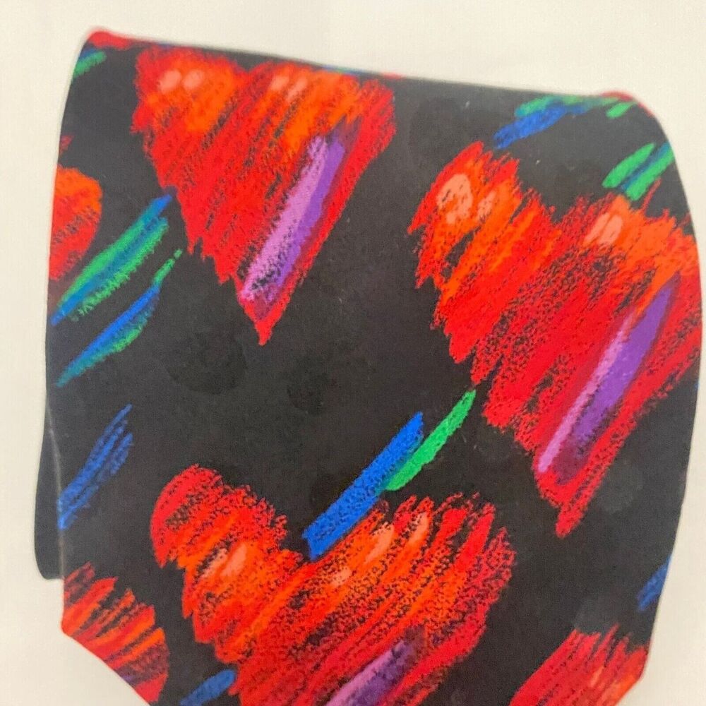 #5612 Addiction Novelty Mens Heart Necktie. Tie 59X4